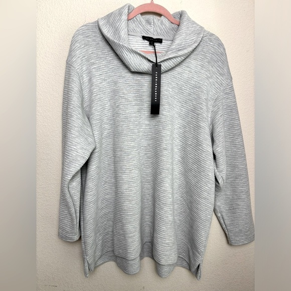 Jane and Delancey Tops - NWT Jane and Delancey Heather Gray Ribbed Knit Turtleneck Pullover Sweatshirt 1X